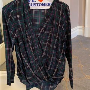 Amanda Uprichard plaid silk blouse